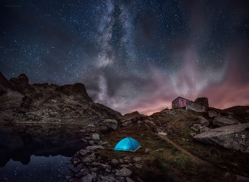 Нощно небе над Рила, България; Снимка: Emil Rashkovski