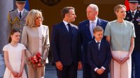 Семейство Макрон на посещение на кралското семейство на Монако