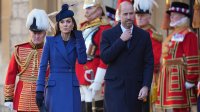 Принц Уилям, принцеса Кейт Мидълтън, кралица Камила и крал Чарлз, посрещнаха германския президент