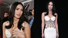 14-каратово бяло злато по ноктите на Меган Фокс за „Грами“ 2023