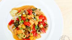 Сладко-кисело тофу със зеленчуци