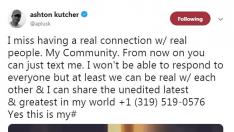 Аштън Къчър го закъса: сподели си телефонния номер в Twitter