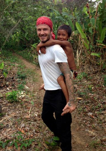 Дейвид Бекъм в Амазония; Снимка: Facebook