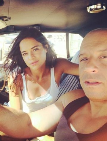 Мишел Родригес и Вин Дизел. 