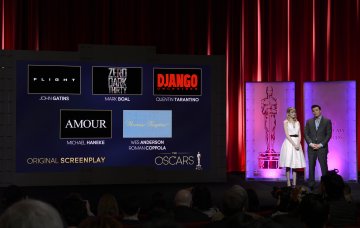 Ема Стоун и Сет Макфарлан съобщават номинациите. Снимка: Reuters