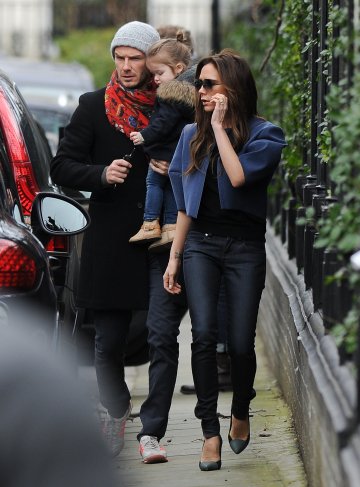 Дейвид, Виктория и Харпър Бекъм; Снимка: Splash News