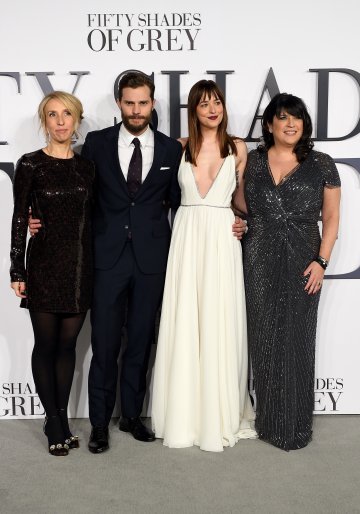 Сам Тейлър-Джонсън, Джейми Дорнан, Дакота Джонсън и Е.Л. Джеймс; Снимка: Getty Images