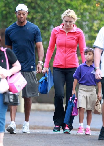 Линдзи Вон, Тайгър Уудс и дъщеря му; Снимка: Splash News