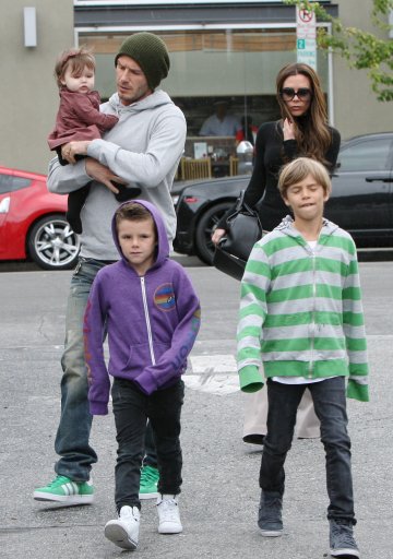 Семейство Бекъм; Снимка: Splash News