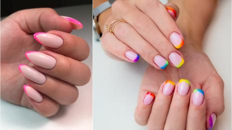 Цветен френски маникюр – 5 звезди и техните нокти