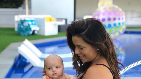 Ева Лонгория дундурка Сантяго на снимачната площадка