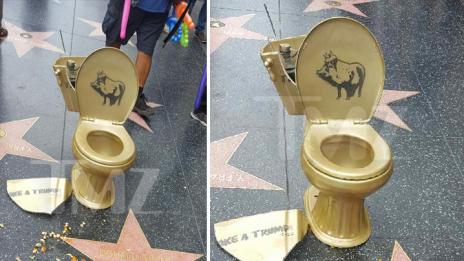 Свиня и златна тоалетна чиния за Тръмп!