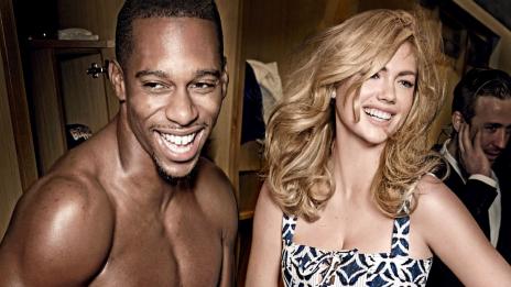 Състезатели от Super Bowl в обща фотосесия с Кейт Ъптън