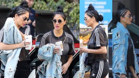 Моден шок: Никол на Гришо по бял сутиен, токчета, анцуг!