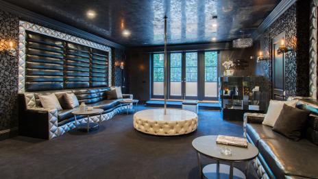 Киносалон и пилон за стриптийз в имението на Слаш