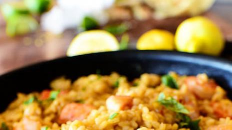 Ризото с лимон, босилек и скариди