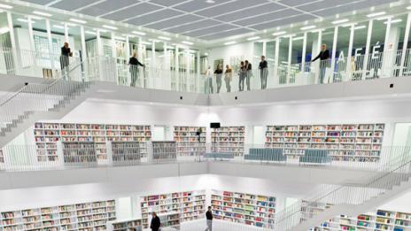 Модерното убежище за книги на Щутгарт