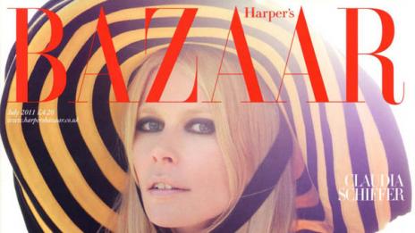 Божествената Клаудия неглиже в Harper's Bazaar