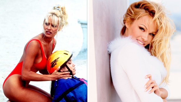 Памела Андерсън като Си Джей в "Спасители на плажа" и като Валери Айрънс в сериала "VIP". Снимка: Getty Images