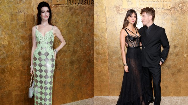 Ан Хатауей повтори тоалет на Клаудия Шифър, Нина Добрев и Шон Уайт показаха любовта си