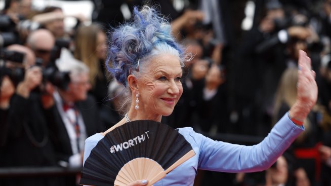 Синя коса за червения килим – Хелън Мирън не зачита модните тенденции