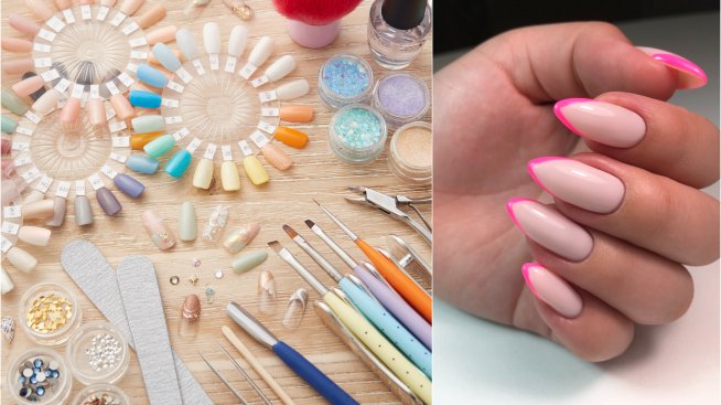 Френски маникюр с цветни контури - предпочитан за лято 2021 