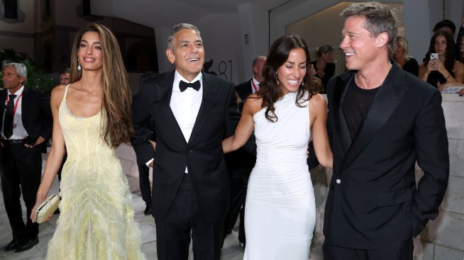 Блясък във Венеция - Брад Пит с Инес де Рамон, Джордж Клуни с Амал на червения килим