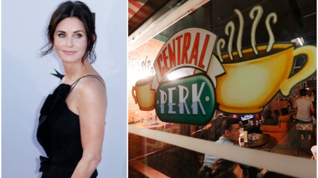 Кортни Кокс сервира кафе в „Central Perk“