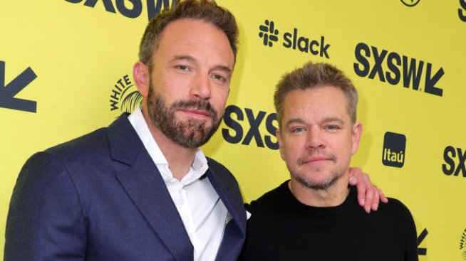 Доволен: Мат Деймън се радва, че животът му е по-скучен от този на приятеля му Бен Афлек