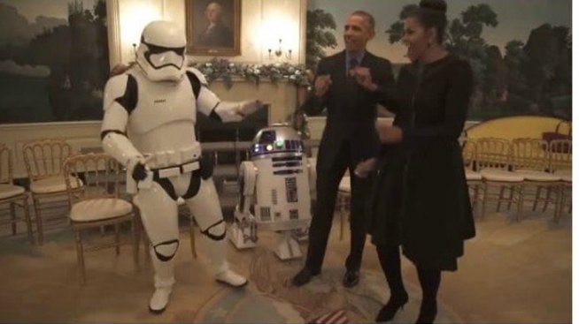 Дроиди поканиха Мишел и Барак Обама на танц