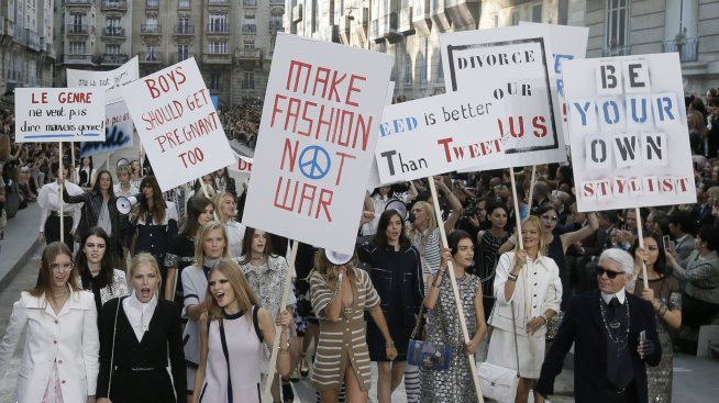 Седмица на модата в Париж: Ретро женственост и Протести