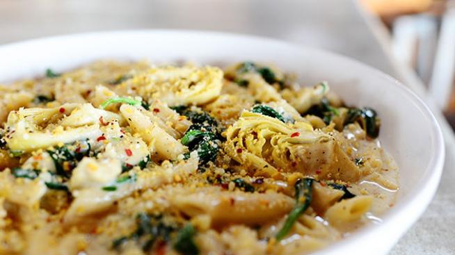 Спаначена паста с артишок