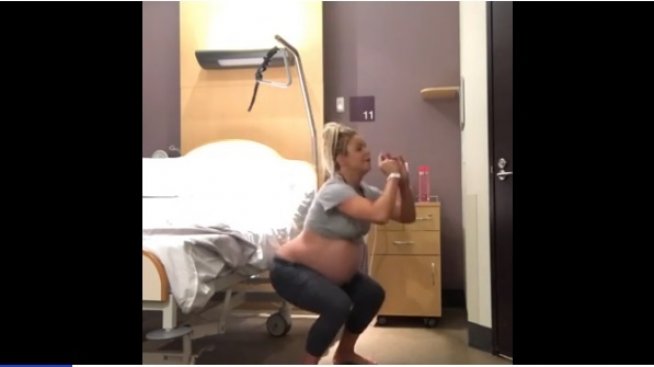 Австралийка направи фитнес тренировка в болницата преди да роди