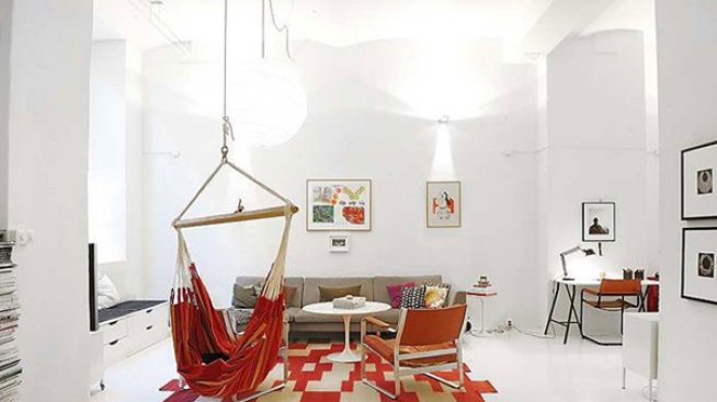 Бохемски шик с хамак в интериора