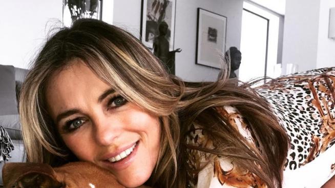 Обраха Лиз Хърли, докато тя забавлява гости