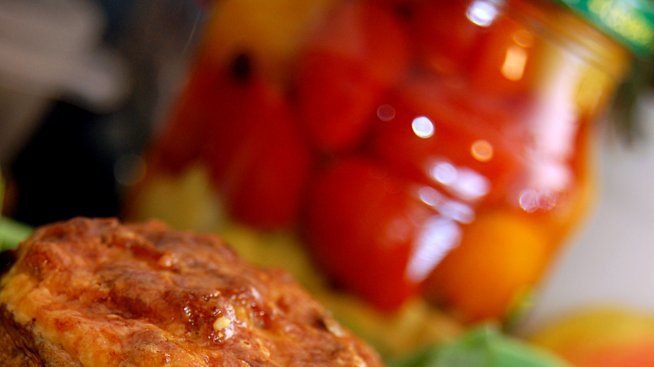 Пълнени гъби със синьо сирене