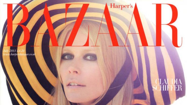 Божествената Клаудия неглиже в Harper's Bazaar