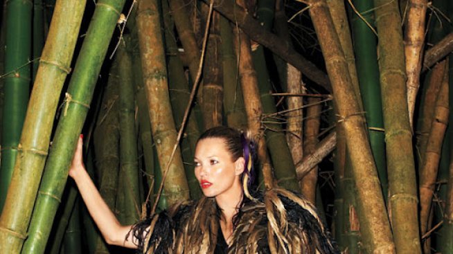 Кейт Мос сложи перата и мрежите за Harper's Bazaar