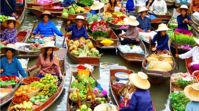 Очарователните плаващи пазари на Изтока