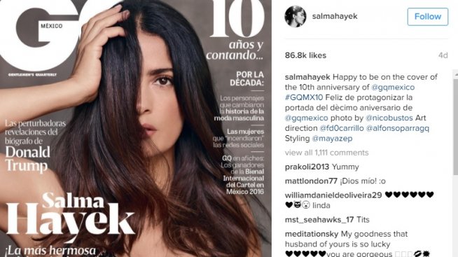 Салма Хайек – секси по дантела