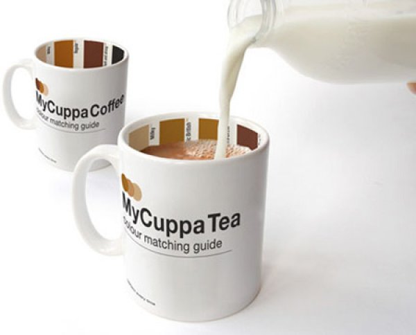 Чашата My Cuppa "мисли". Как? Благодарение на системата за разпознаване на цветовете, чрез която напитката се смесва сама. Т.е. млякото с кафе ще се разбърка само. Интересно и оригинално.