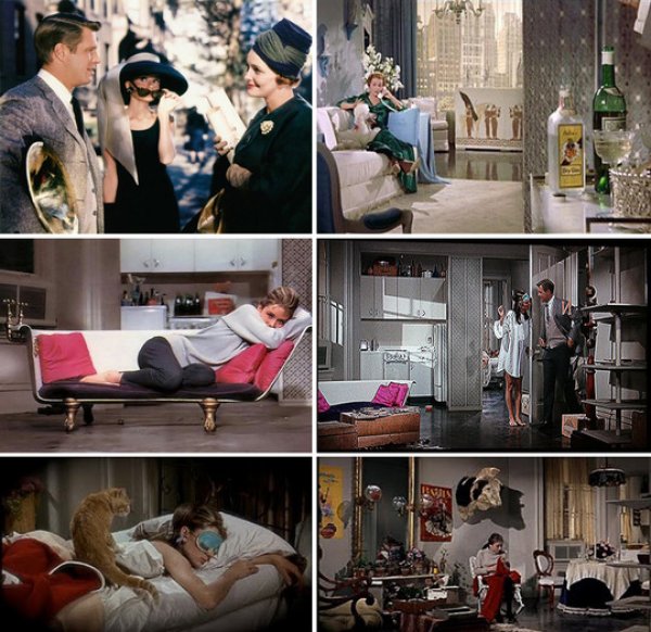 Снимка: аpartmenttherapy.com "Закуска в Тифани" (Breakfast at Tiffany’s - 1961)Според биографа Доналд Спото"Хепбърн в ролята на Холи, държаща необикновено дългото цигаре, се счита за един от най-емблематичните образи на 20-ти век в американското кино".  Целият филм излъчва невероятен стил -  скандално малката черна рокля на Хепбърн, големите слънчеви очила, ваната диван са само част от нейния лекомислен и безгрижен начин на живот.