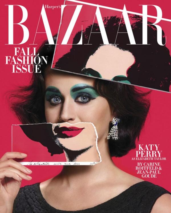Кейти Пери като Елизабет Тейлър; Снимка: сп.Harper's Bazaar