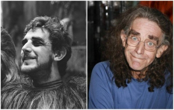 Питър Мейхю - Чубака. 1977 г. и 2014 г. Снимка: Happy facts