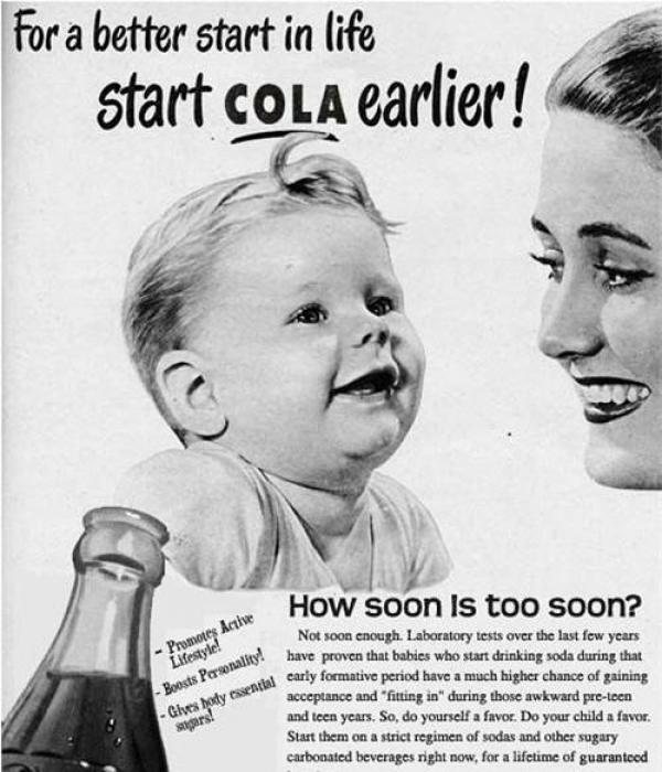 За по-добър старт в живота, започнете с Кола рано... Снимка: VintageAds