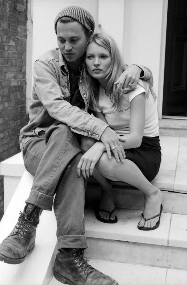 Джони Деп и Кейт Мос... Снимка: Linda McCartney