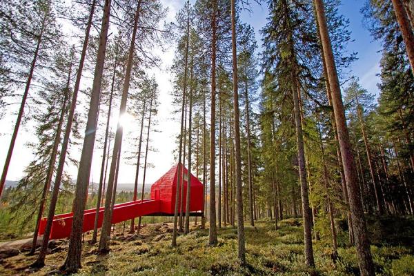 Снимка: architecturaldigest.comТози хотел се намира в Швеция в горите на Harads.