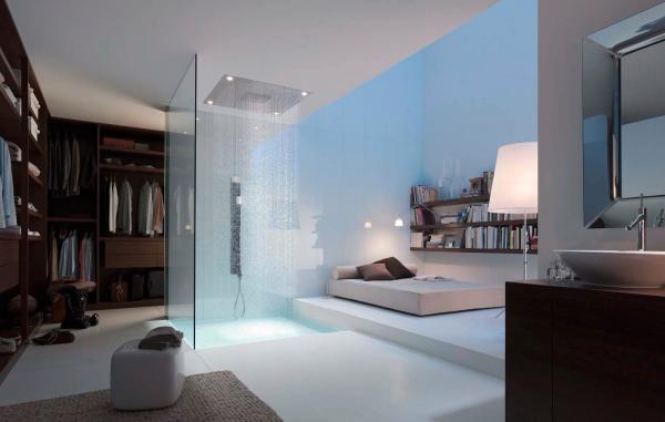 Спалня и баня в едноСнимка: home-designing.com