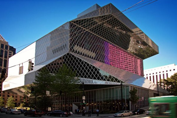 Снимка: STEVEN PAVLOVSeattle Public Library, Сиатъл, Вашингтон, САЩ