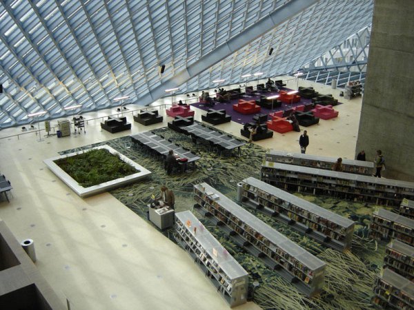 Снимка: REX SORGATZSeattle Public Library, Сиатъл, Вашингтон, САЩ
